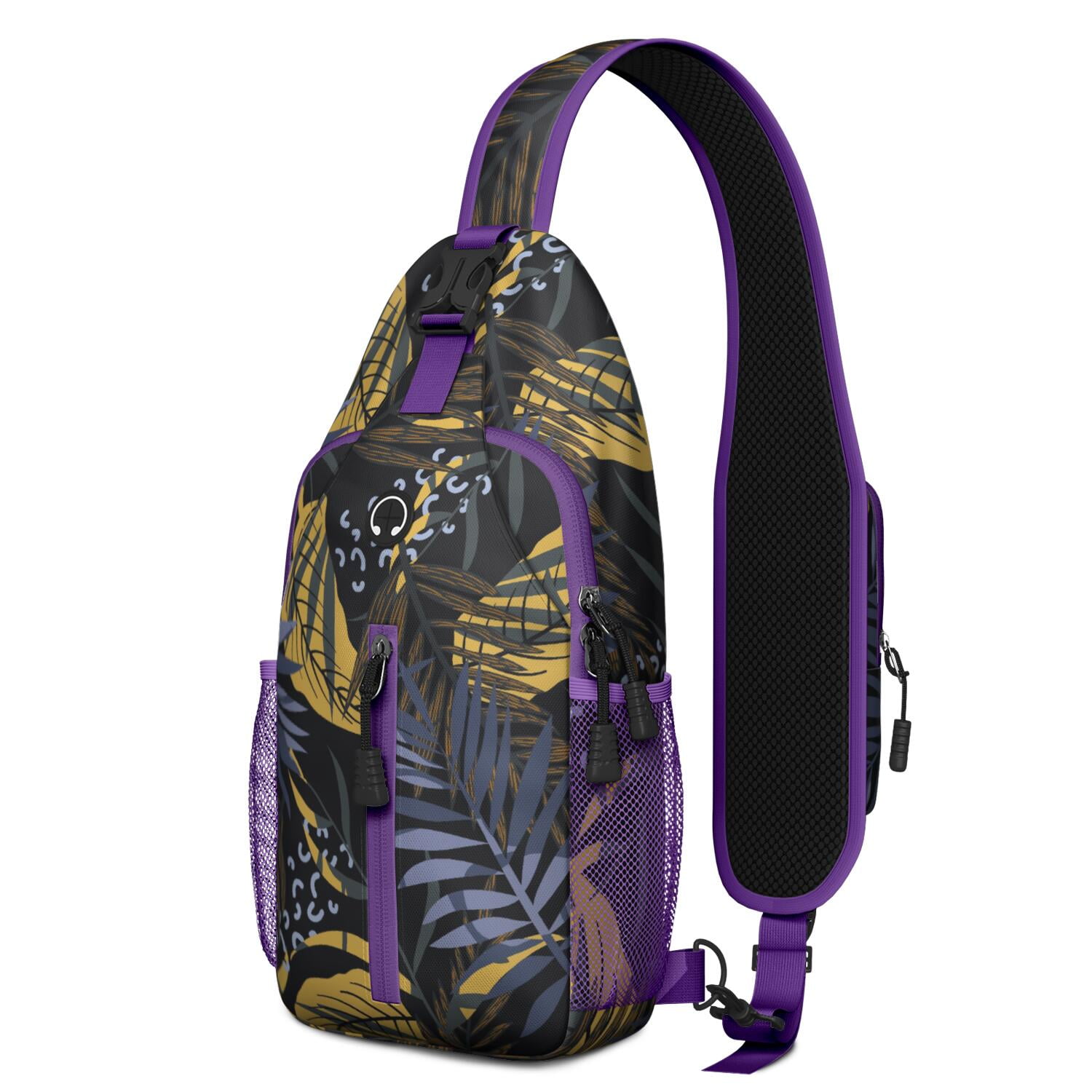 Hawaiian Hibiscus Sling Backpack – Durable Water-Resistant 