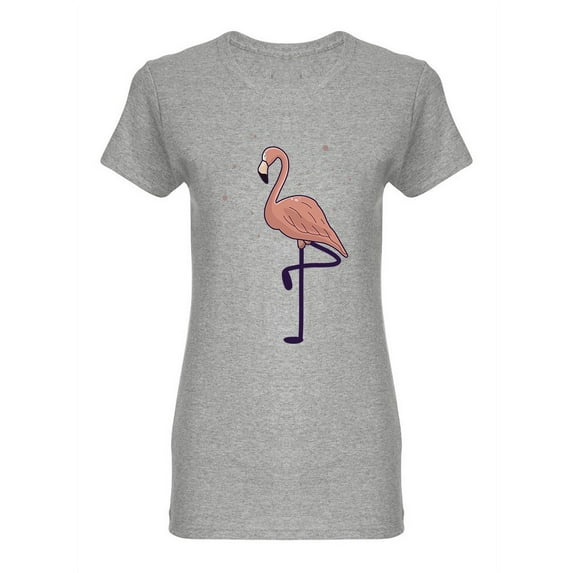 Hand-drawn Flamingo Shaped T-Shirt Women -Image by Shutterstock, Female XX-Large