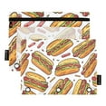 thumbnail image 1 of Hand-drawn Hot Dog 2 Pack Pencil Pouch for 3 Ring Binder Smooth Zipper Folders with Pockets Clear Window Pencil Case, 1 of 6