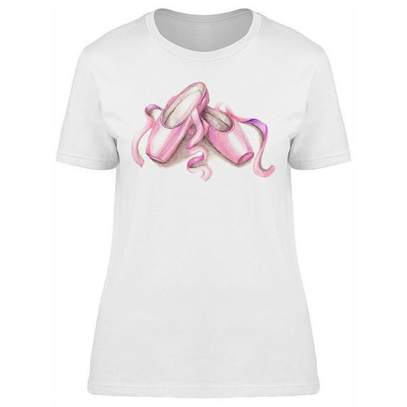 Hand-drawn Pointe Shoes T-Shirt Women -Image by Shutterstock, Female Small