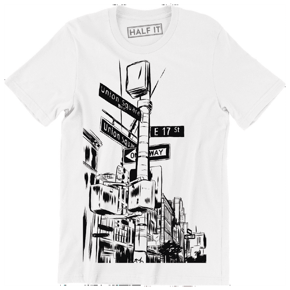 Hand drawn Sketch New York City Cool Street Sign Men's T-Shirt