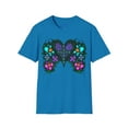 thumbnail image 1 of Hand drawn art with a Cross, Heart & Flowers on a Unisex Softstyle T Shirt, 1 of 4