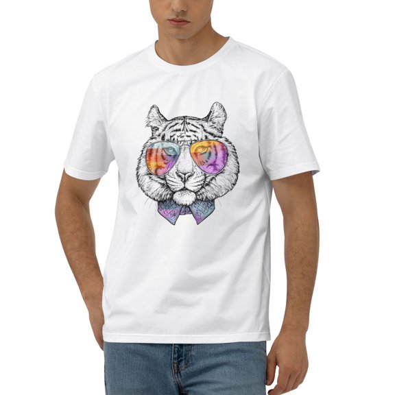 Hand-drawn-portrait-tiger T-shirts for women,men,graphic,funny,trendy,vintage,aesthetic,cool,popular,casual,fashion,graphic funny,graphic vintage,graphic cool,White L