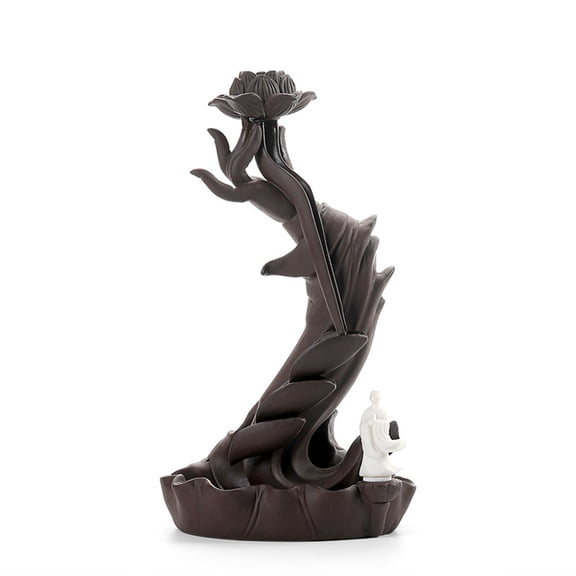 Hand for Chinese Ceramic Clay Backflow Censer for Home Office Yoga Room Decor Meditation Gift