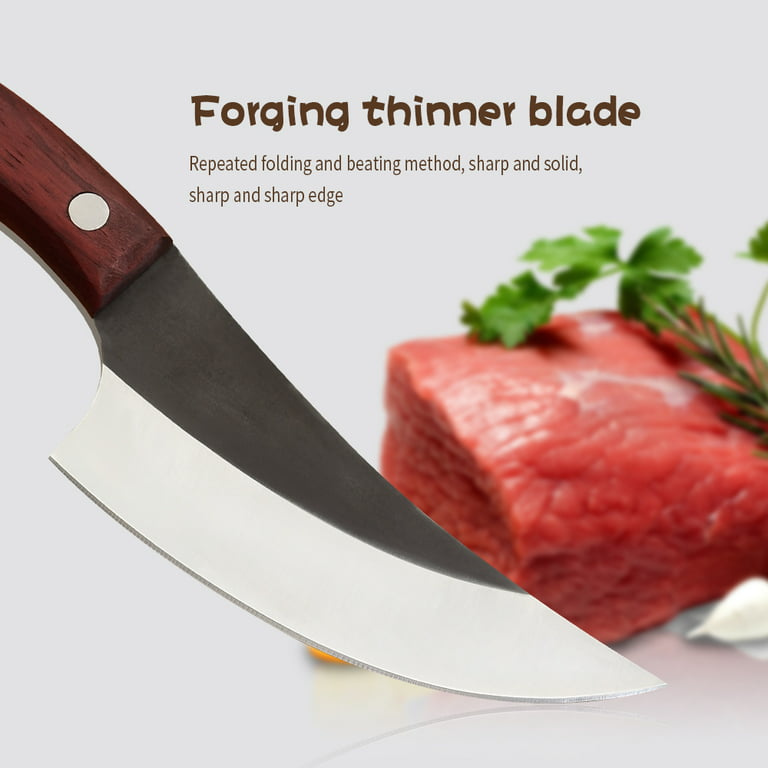 Meat Knife With Leather Cover Kitchen Utility Knives Outdoor Portable  Barbecue Grilled Meat Cutting Knife