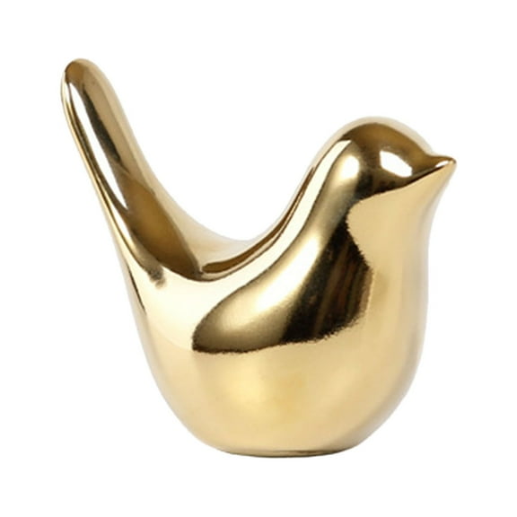 Hand-glazed golden ceramic bird figurine—smooth, weighty, and full of quiet elegance. A thoughtful Mother’s Day gift or coffee table accent that catches the light.