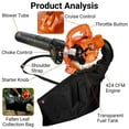 thumbnail image 1 of Hand-held 2-stroke,0.7kW leaf Blower-With collection bag, Blow-suction,Straight bend design,6 blowpipes,Orange, 1 of 9
