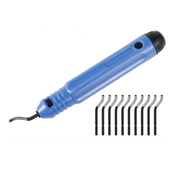 Hand-held Deburring Cutter Deburring Tool Handle With 10 Pcs Rotary Deburr Blades Burr Remover Hand Tool For 3D Printing Resin Art Work