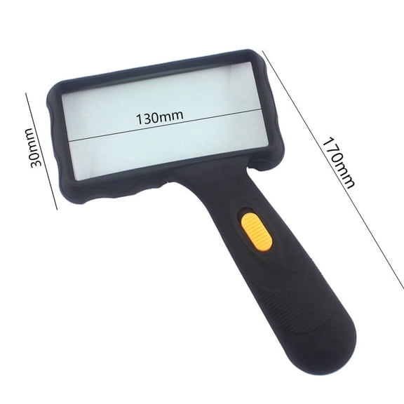 AJOHBM Hand-held Rectangular Magnifying Glass, LED Light Magnifier, Reading Magnifying Glass for Seniors, Low Vision, Macular Degeneration