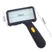 AJOHBM Hand-held Rectangular Magnifying Glass, LED Light Magnifier, Reading Magnifying Glass for Seniors, Low Vision, Macular Degeneration