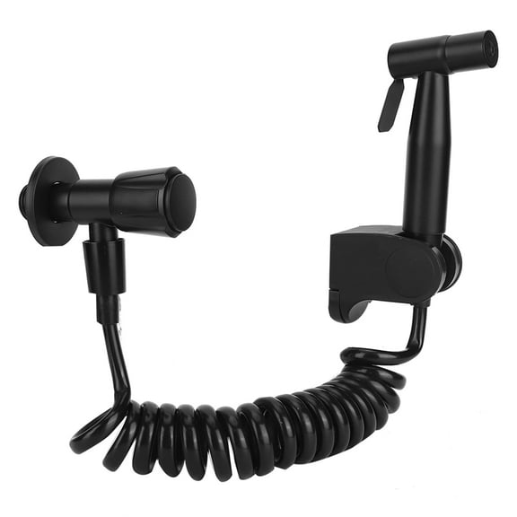 Hand-held Spray Nozzle G1/2 Stainless Steel Threaded Bidet Nozzle Set Water Pressure For Bathroom Toilet Black Bidet Nozzle Set Bidet Nozzle Set