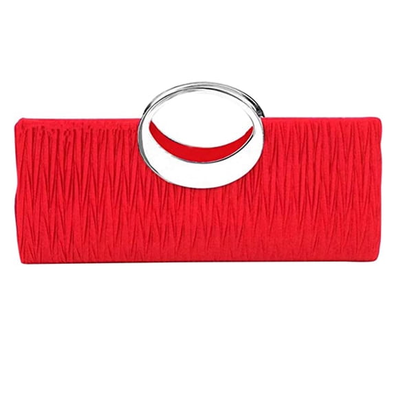 Hand holding rhinestone wrinkles Fashion classic women's bag dinner bag wedding bag, bride bridesmaid handbag, suitable for wedding dinner/Red