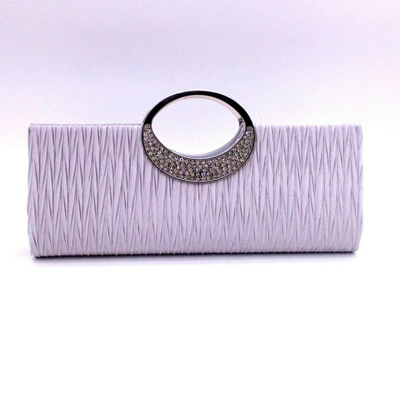 Hand holding rhinestone wrinkles Fashion classic women's bag dinner bag wedding bag, bride bridesmaid handbag, suitable for wedding dinner/Silver
