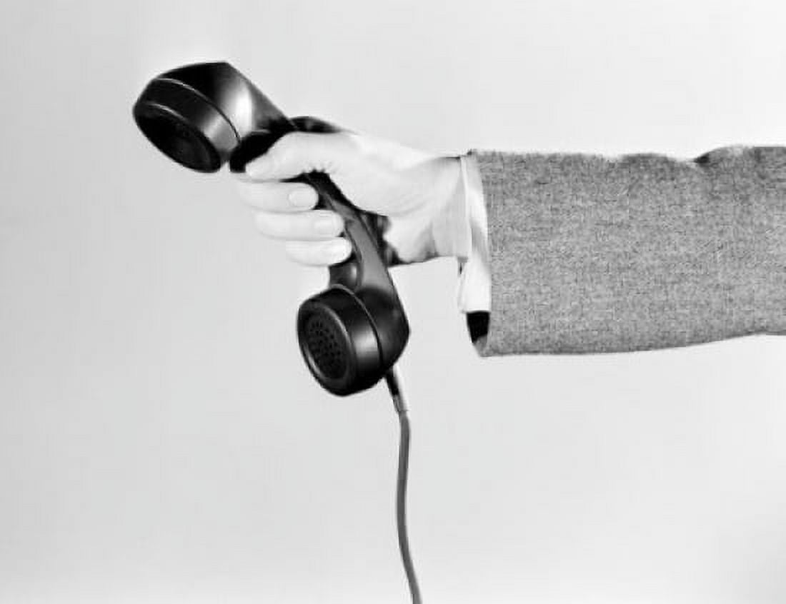 Hand holding telephone receiver Canvas Art - (18 x 24)