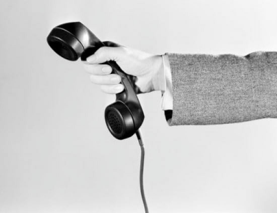 Hand holding telephone receiver Canvas Art - (24 x 36)
