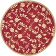 thumbnail image 1 of Transitional Rug - Easy Care Polypropylene -Red/Gold-Color:Red/Gold,Design:Transitional,Shape:Round,Size:6'L x 6'W, 1 of 5