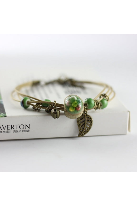 Handmade Ceramic Bracelet 3D Lotus Flower Design Hand Kneaded Unisex Jewelry Simple Personalized Accessory Gift Idea