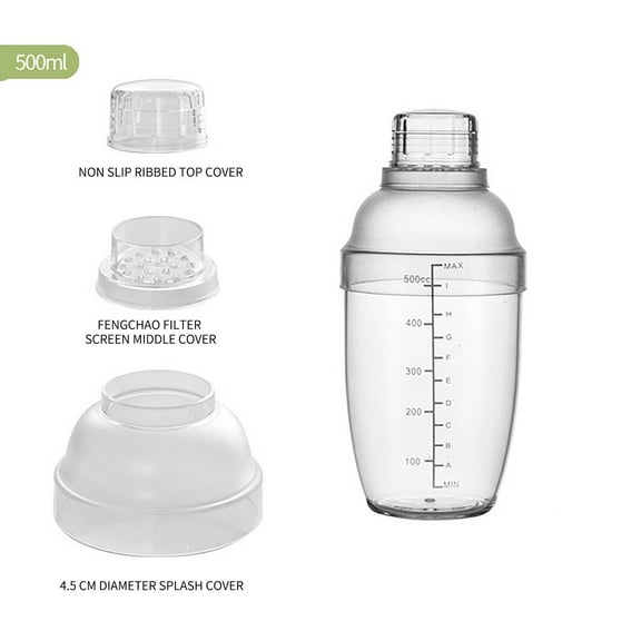 Hand-made Lemon Tea Shaker Cup, 350ml Transparent Resin Beverage Mixer for Milk Tea Shop and Bar, Leak-proof Cocktail Shaker Tool