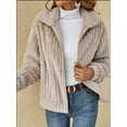 thumbnail image 1 of womens-fleece-lapel-cropped-jacket, 1 of 6