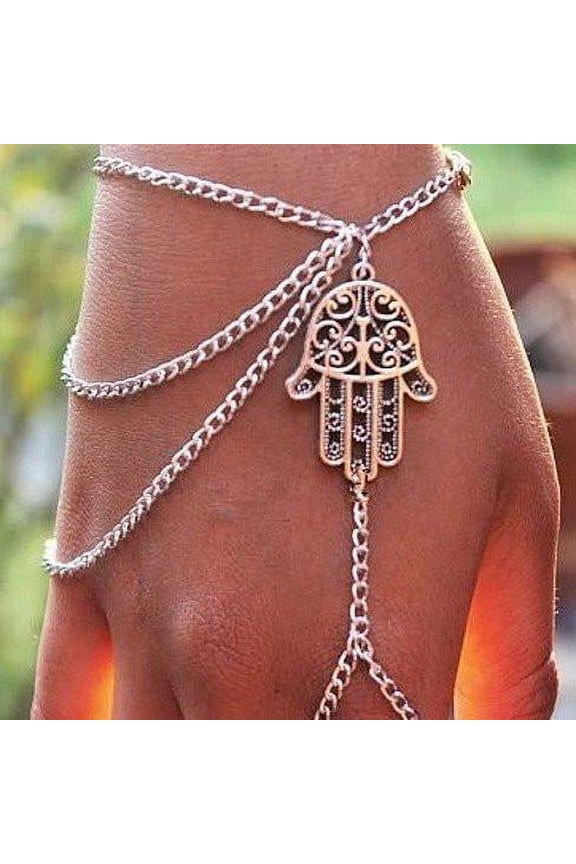 Hand of Fatima Hamsa Body Jewelry Bracelet for Women Special Occasion Birthday Holiday
