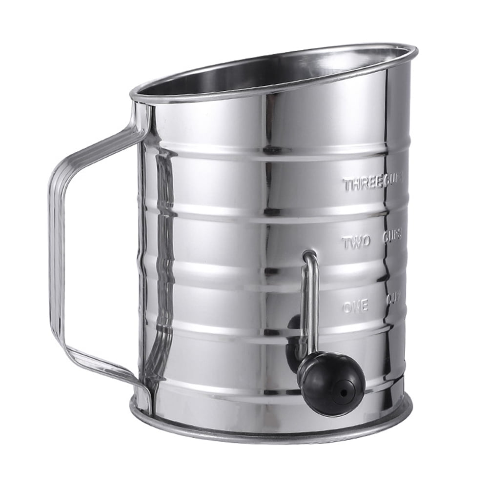 Handoperated Powder Sieve Crank Sieve Cup Flour Sifter Baking