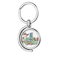 thumbnail image 1 of Hand-painted City Japan Yard Tokyo Rotating Keychain Metal Keyring Holder, 1 of 2