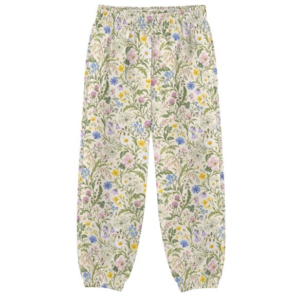 Hand-painted Floral Boys Pants Kids Casual Sweatpants Joggers Toddler Sports Pants 3-10 Years