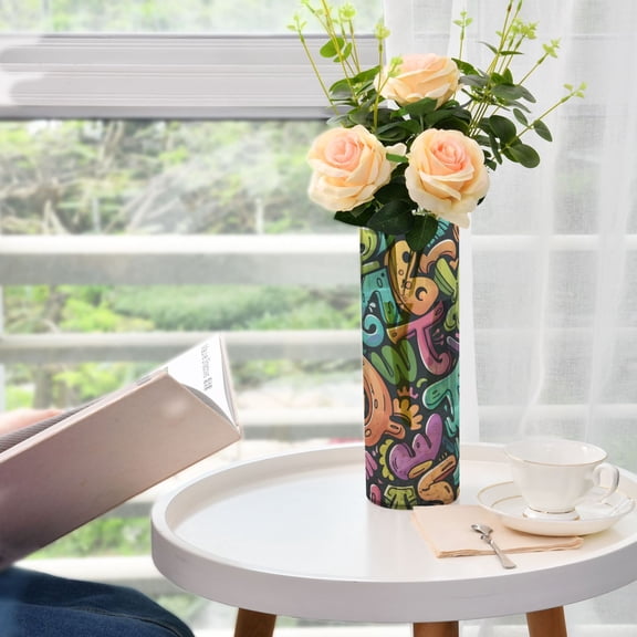 Hand -painted Letters Vases for Flowers Modern Decorative Vase Home Decor for Bedroom Kitchen Living Room Centerpieces
