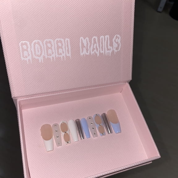 Hand-painted Mandarin Duck French Magic Mirror Sky Blue Detachable Wear Armor Finished Product