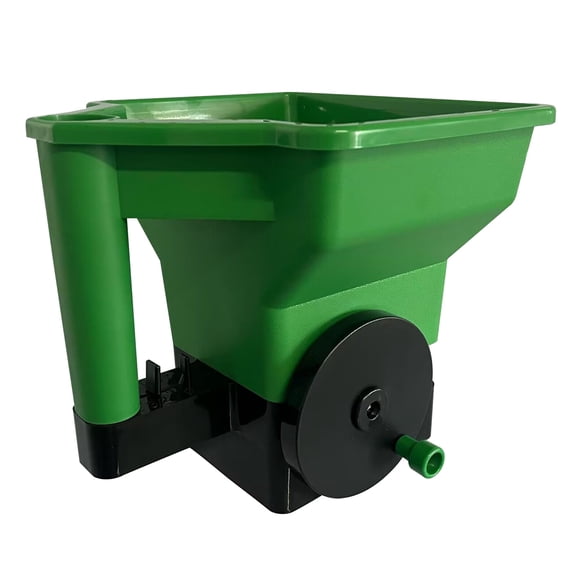 Hand-powered Spreader Easy Crank Design for Grass Seed Fertilizer Salt (Green)