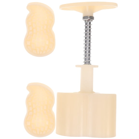 CRILSTYLEO 1Set Hand Press Moon Cake Mold Set Khaki Color for Easy Demoulding and Cleaning