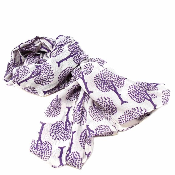 Hand printed Cotton Scarf Tree of Life Design