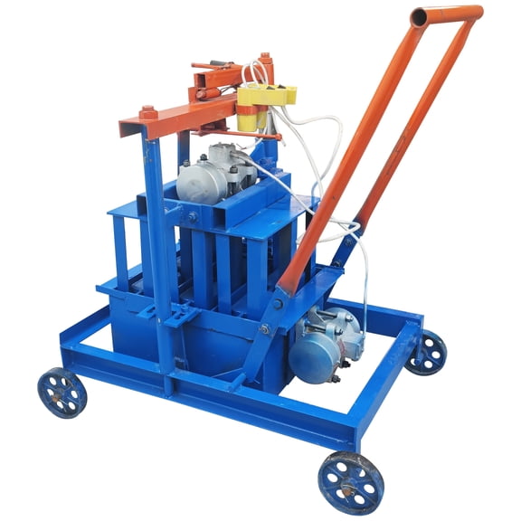 Hand-propelled Hollow Brick Making Machine 3 Holes Brick Molds with Wheels 220V