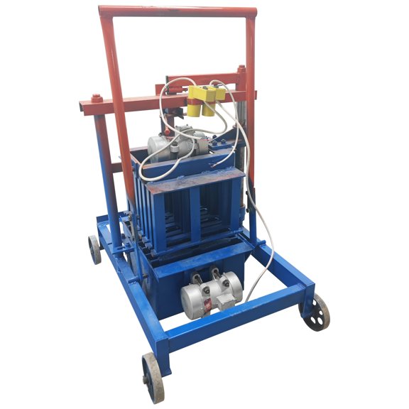 Hand-propelled Hollow Soil Block Brick Molding Machine 4 per Cycle Concrete Block Maker 220V