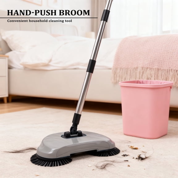 Indoor Household All Purpose Push Brooms with a Hand-Pushed Broom Extends to 14 in