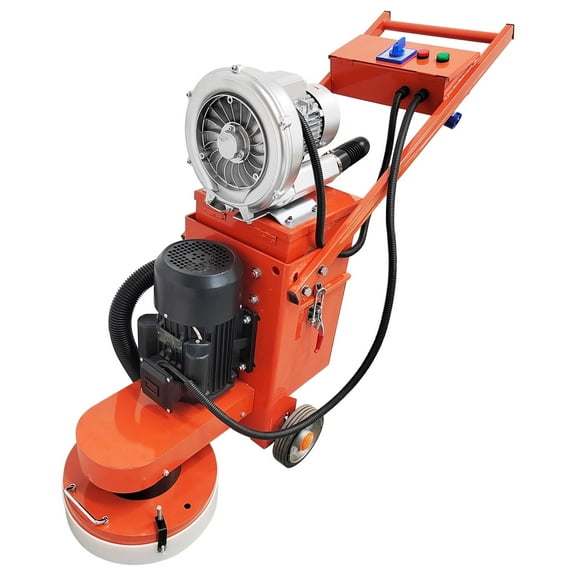 Hand-push Concrete Floor Grinder Cement Ground Grinder with Power Fan & 20L Dust Bin 220V