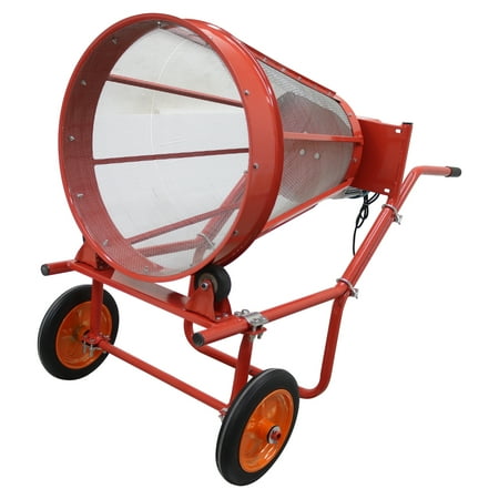 Hand-push Type Rotary Sand Screening Machine Electric Rotary Soil Sifter 220V with 5x5mm Mesh