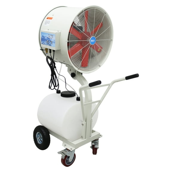 Hand-pushed Industrial Humidifying Cooling Spray Fan Workshop Dust Removal Atomization Humidifier Double Motors 670m/min