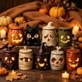 thumbnail image 1 of Hand-sculpted Halloween Mini Lanterns,Monster Tea Light Holder, Handmade Halloween Candle Holder, Rustic Fall Decor, Cute Cute Spooky Table Decor for Tiered Tray Home Mantel Party, 1 of 8