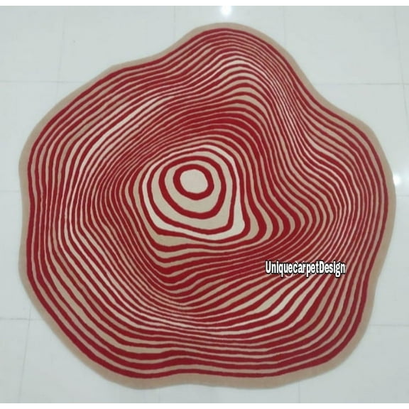 Hand tuffted woolen rugs.Baicking cloth, metarial .newzealand wool circle abstract rugs for living room,kids room.Customizes eccept, thiknesh,12 mm