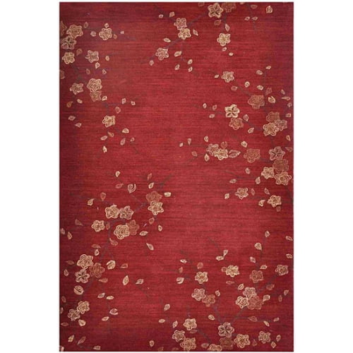 Red Female Rug Hand-tufted Red Floral Area Rug - Walmart.com