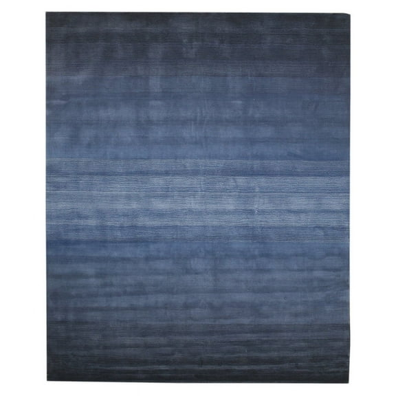 Hand-tufted Wool Blue Transitional Abstract Horizon Rug