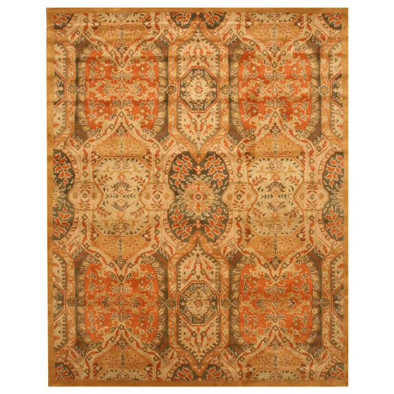 Hand-tufted Wool Gold Transitional Floral Piazza Rug