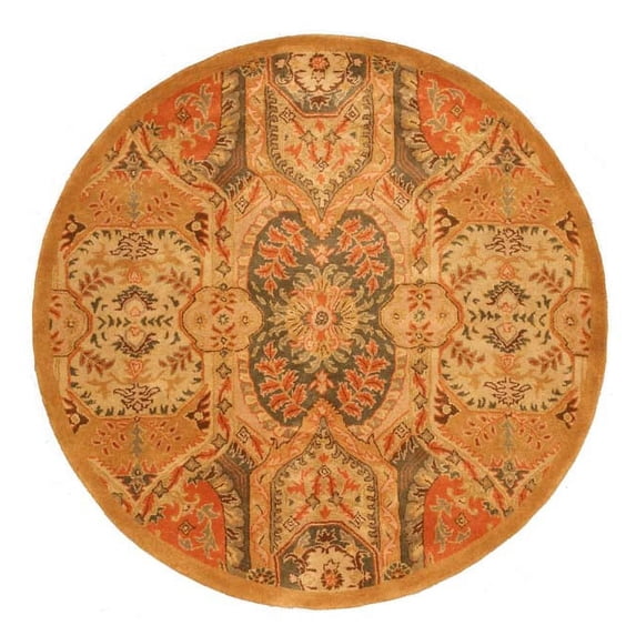 Hand-tufted Wool Gold Transitional Floral Piazza Rug