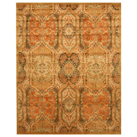 Hand-tufted Wool Gold Transitional Oriental Piazza Rug