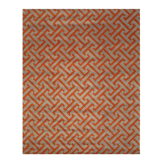 Hand-tufted Wool Gray Contemporary Geometric Harrison Rug