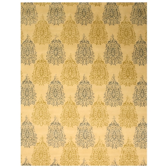 Hand-tufted Wool Ivory Transitional Abstract Royal Paisley Rug
