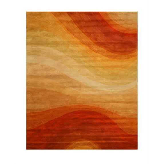 Hand-tufted Wool Orange Contemporary Abstract Desert Rug