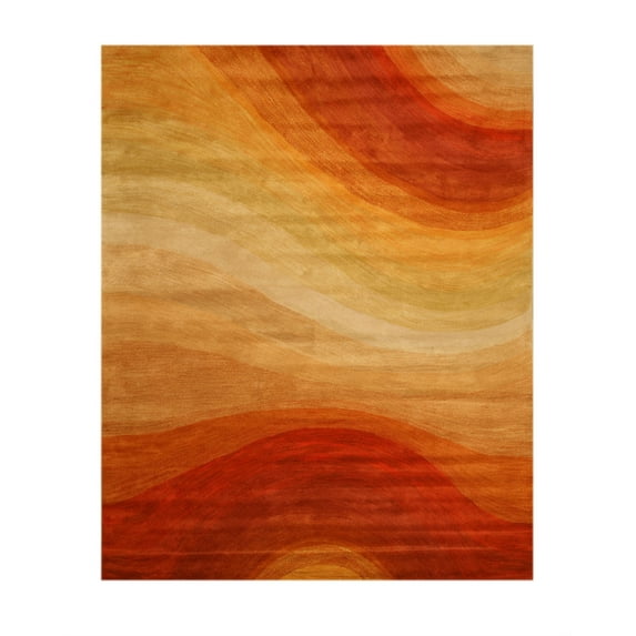 Hand-tufted Wool Orange Contemporary Abstract Desert Rug