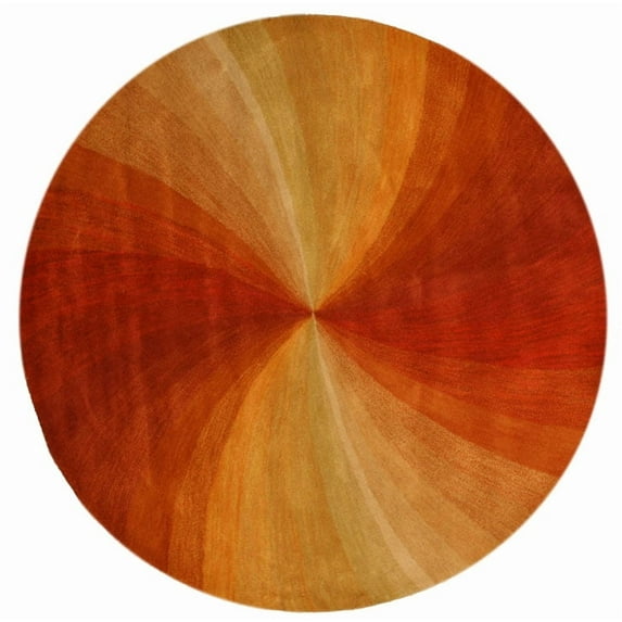 Hand-tufted Wool Orange Contemporary Abstract Swirl Rug